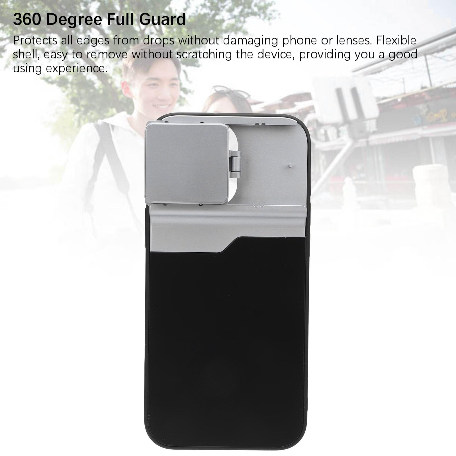 Obiettivo Fotocamera per Telefono 16 Pro con Custodia, Obiettivo Fotocamera Universale con Clip, Teleobiettivo 2X e Obiettivo Fisheye Macro 10X con Copertura Magnetica per 16