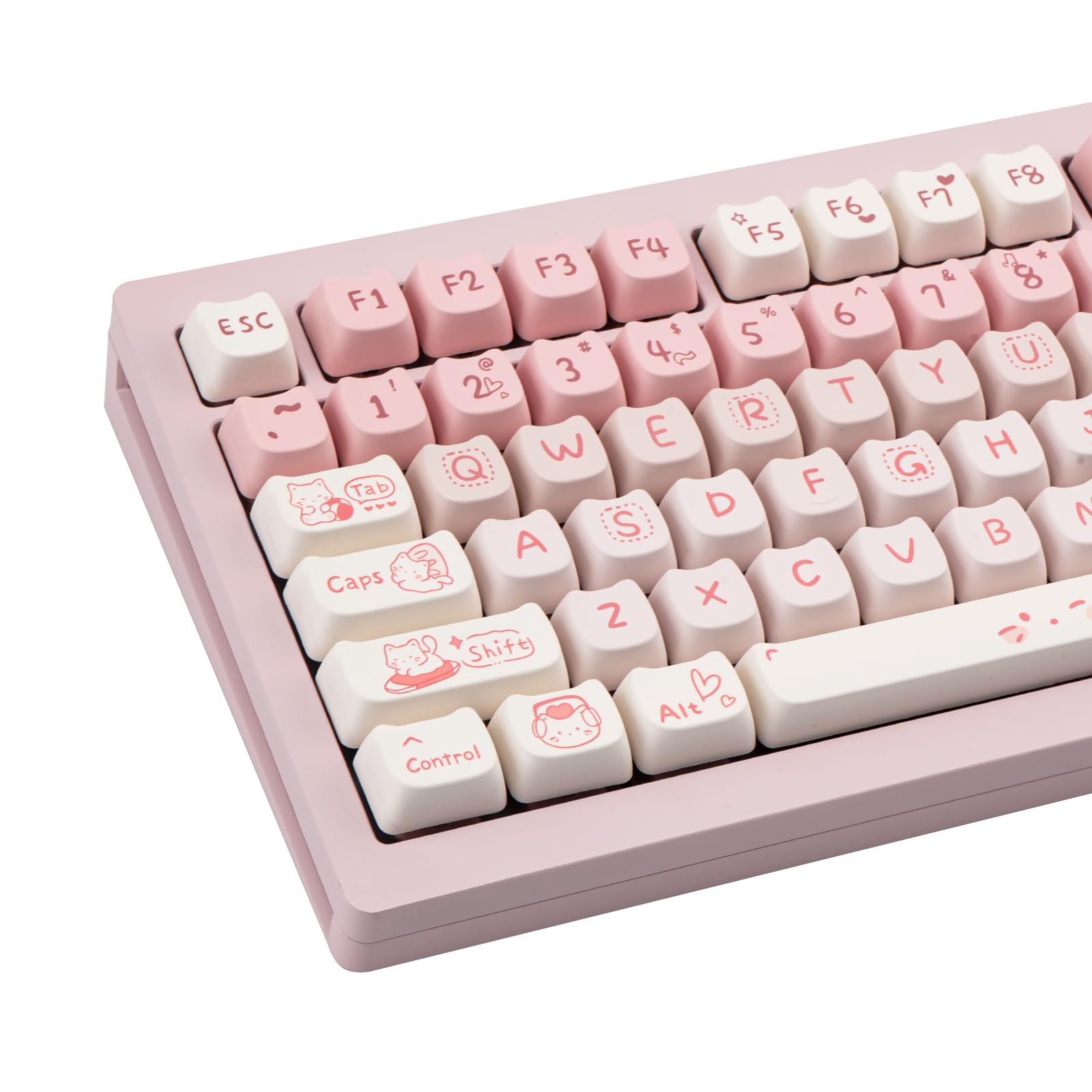 Amazon.com: COOMICKEY Cute Cat Keycaps - Pink & White PBT