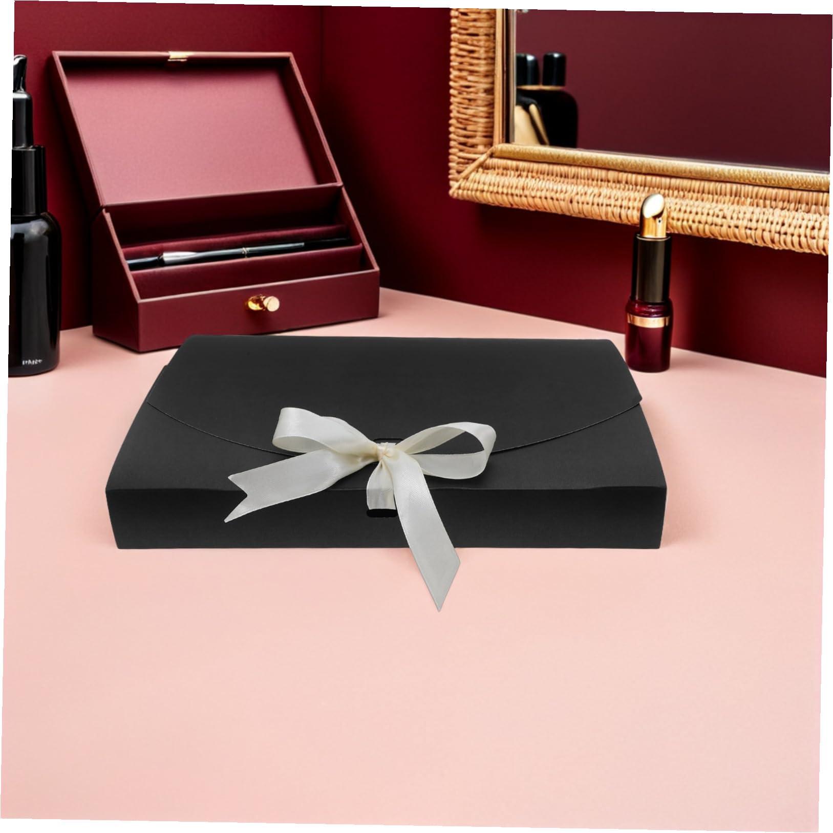 GALPADA Vielseitige Geschenkverpackung aus Papier 20 Stück Schwarze Geschenkbox mit Premium Haltbarkeit für Schals und Handtücher für Geburtstage und Reisen