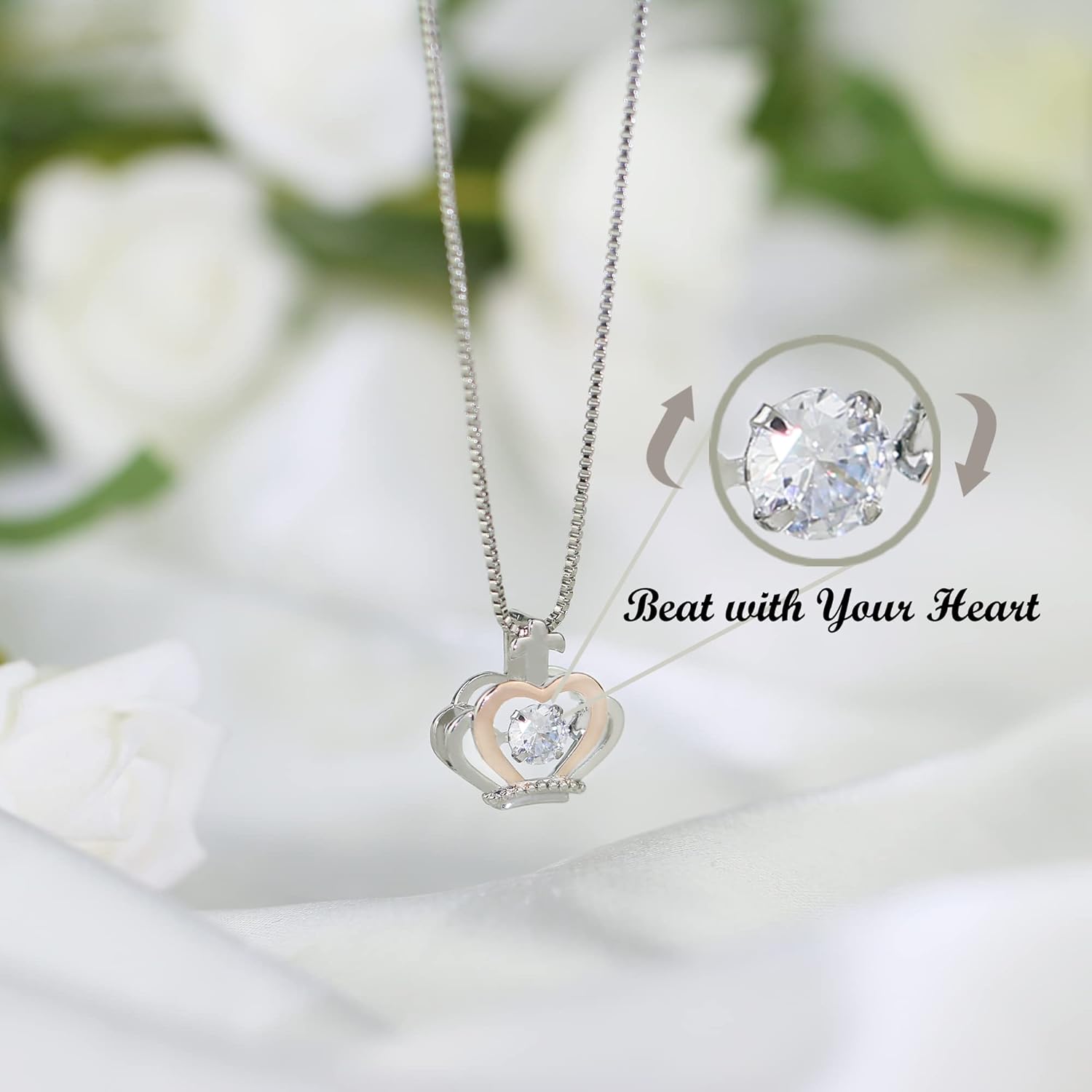 Smilebelle Daughter Gifts from Mom, to My Daughter Necklace from Dad as Valentines Day Gifts for Daughter, Crown Necklace to Me from Mom for Graduation, Queen Jewelry from Father to Me as Birthday Jewelry - Image 3