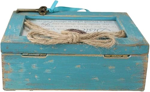 Miniatura 6 de Ebros Gift Cottage Garden Sister Thank You For Being The Calm In My Stormy Weather - Caja de música de madera envejecida verde azulado con llave y