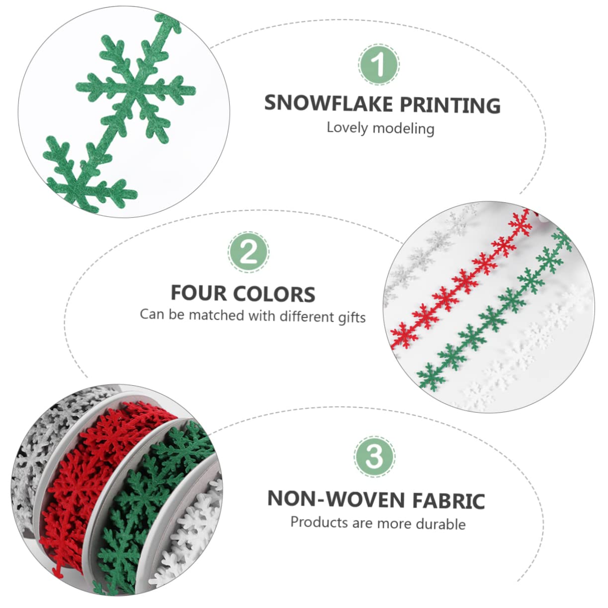 Holibanna 4 Rollos Cinta de Regalo Navideña de Cinta Decorativa Gruesa y Duradera para Manualidades Envoltura Bodas y Fiestas