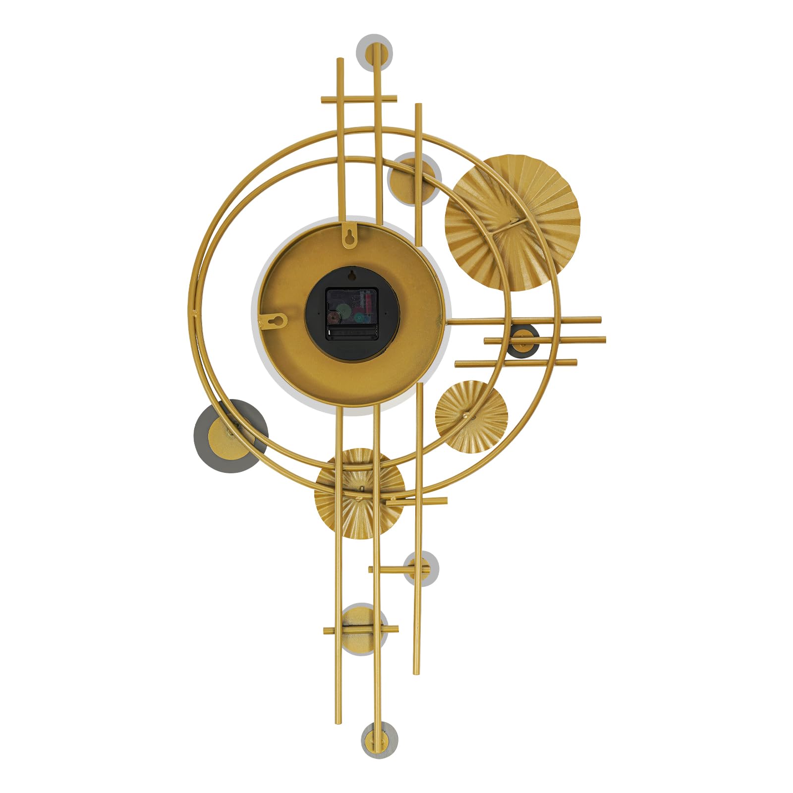 Reloj de pared grande moderno, 45 x 78 cm, creativo, relojes de pared decorativos, redondo, metal, silencioso, para salón, cocina, dormitorio, dorado