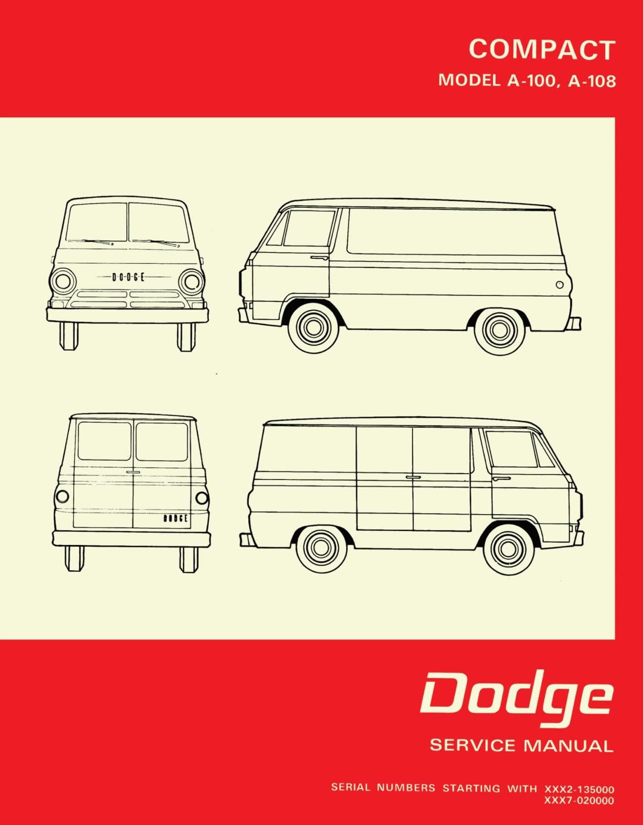 1968 - 1970 Dodge A-100 & A-108 Van Shop Manual By Detroit Iron