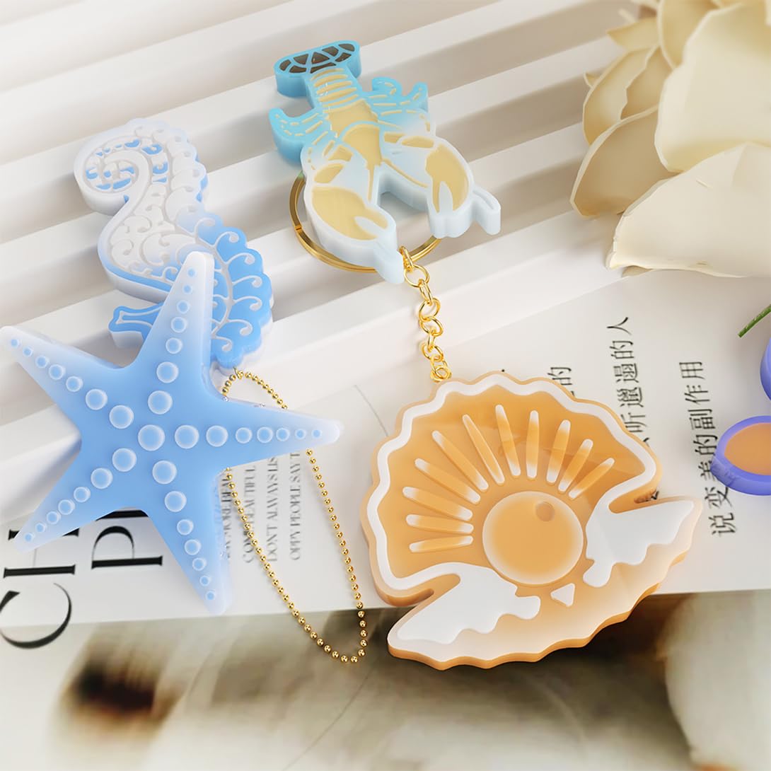 Amazon.co.jp: Koonafy 海洋系 キーホルダー シリコンモールド 海星