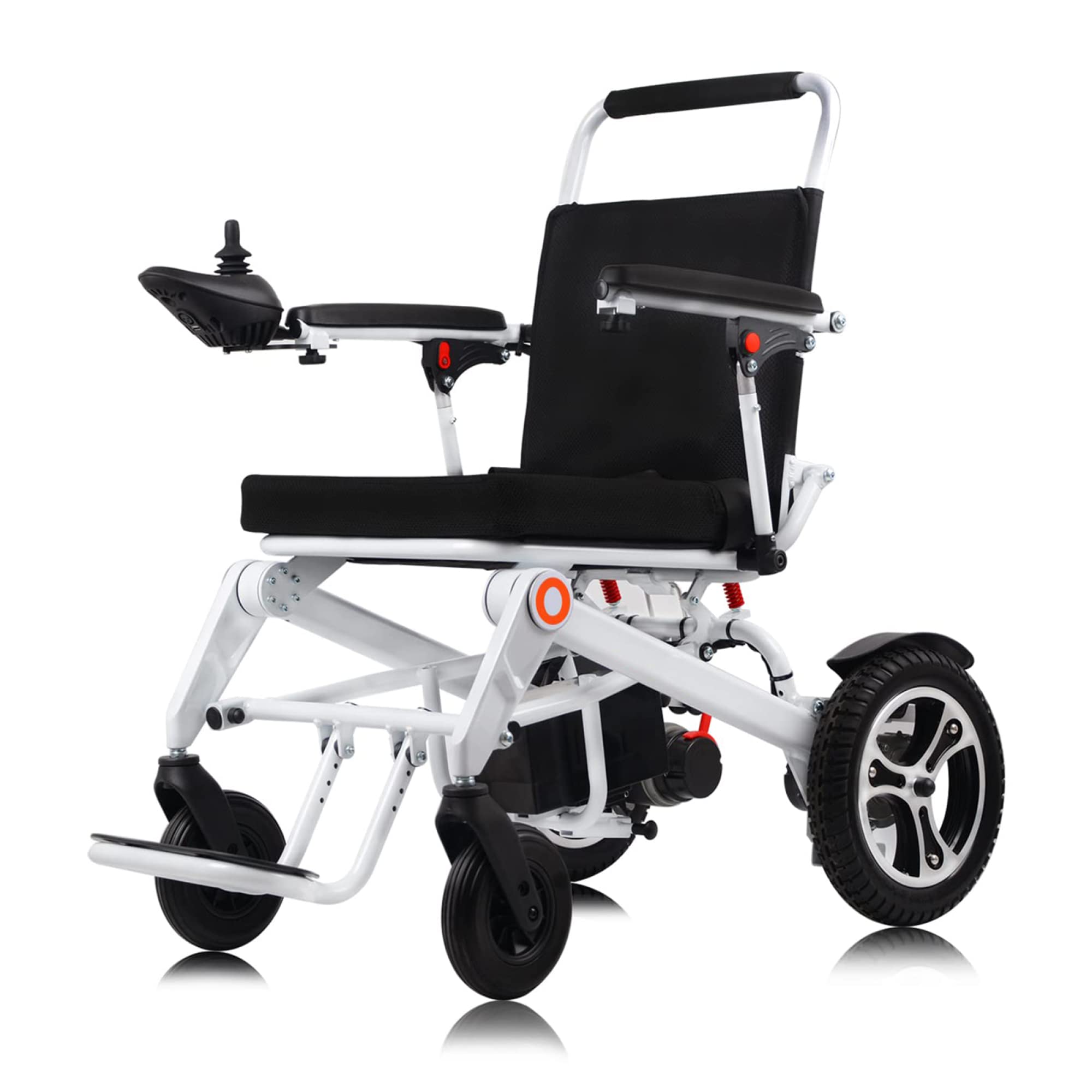Carrozzine Carrozzine elettriche Portatili - Carrozzina elettrica Pieghevole in Alluminio Leggero con Motori potenti, Durata 20 km, Omologata per Le compagnie aeree