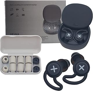 Ear Plugs for Sleeping Noise Cancelling, Reusable Flexible Silicone Ear Plugs for Sleeping, Washable Ear Plugs for Noise Reduction 40db with 10 Replaceable Ear Plugs Heads - Black