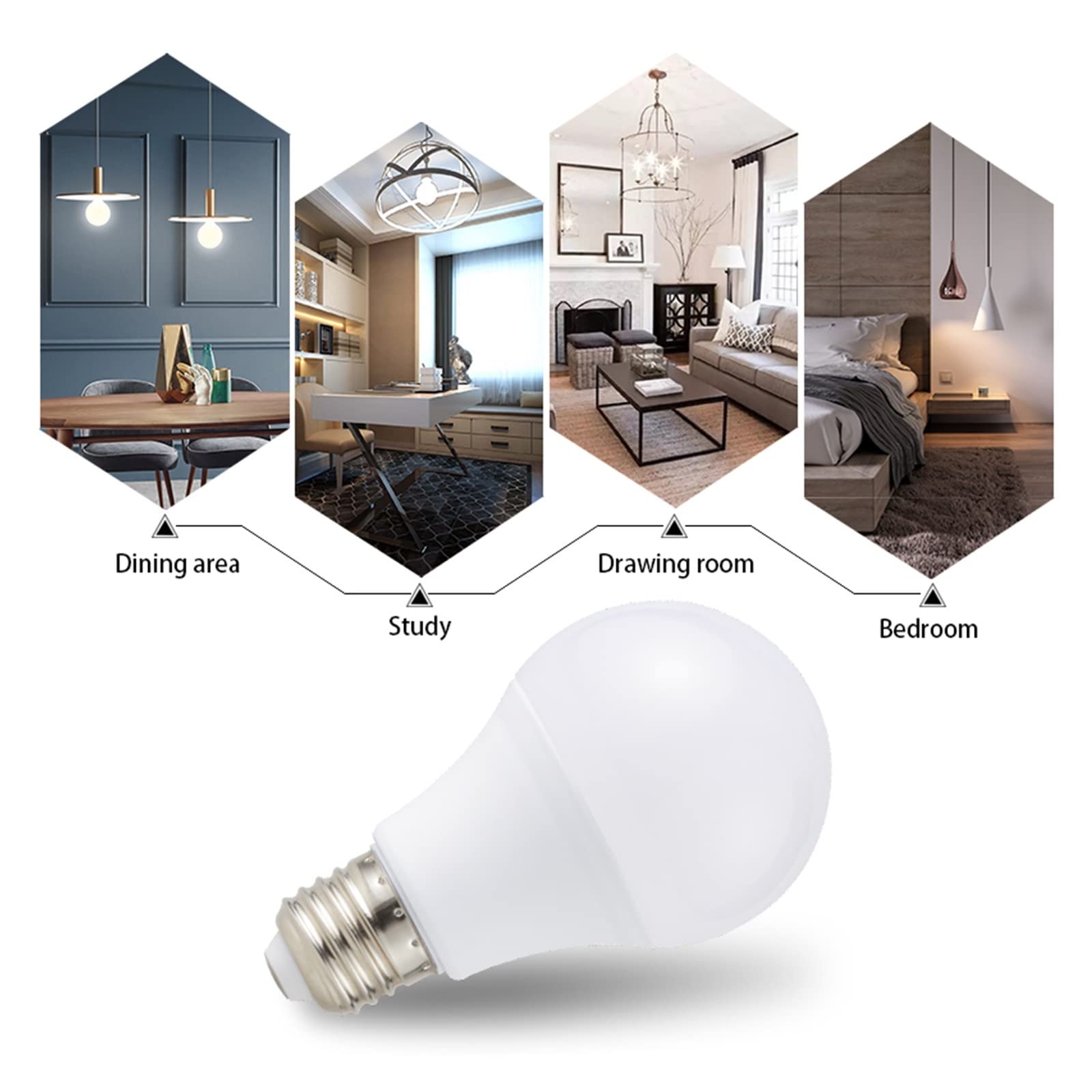 10 sztuk/partia E27 żarówki LED lampa E14 220V żarówka 3W 6W 9W 12W 15W 18W 20W 24W Lampada salon Bombilla żarówka Led światło dzienne Lucky (Color : Cold White, Size : 220v-E14-3W)