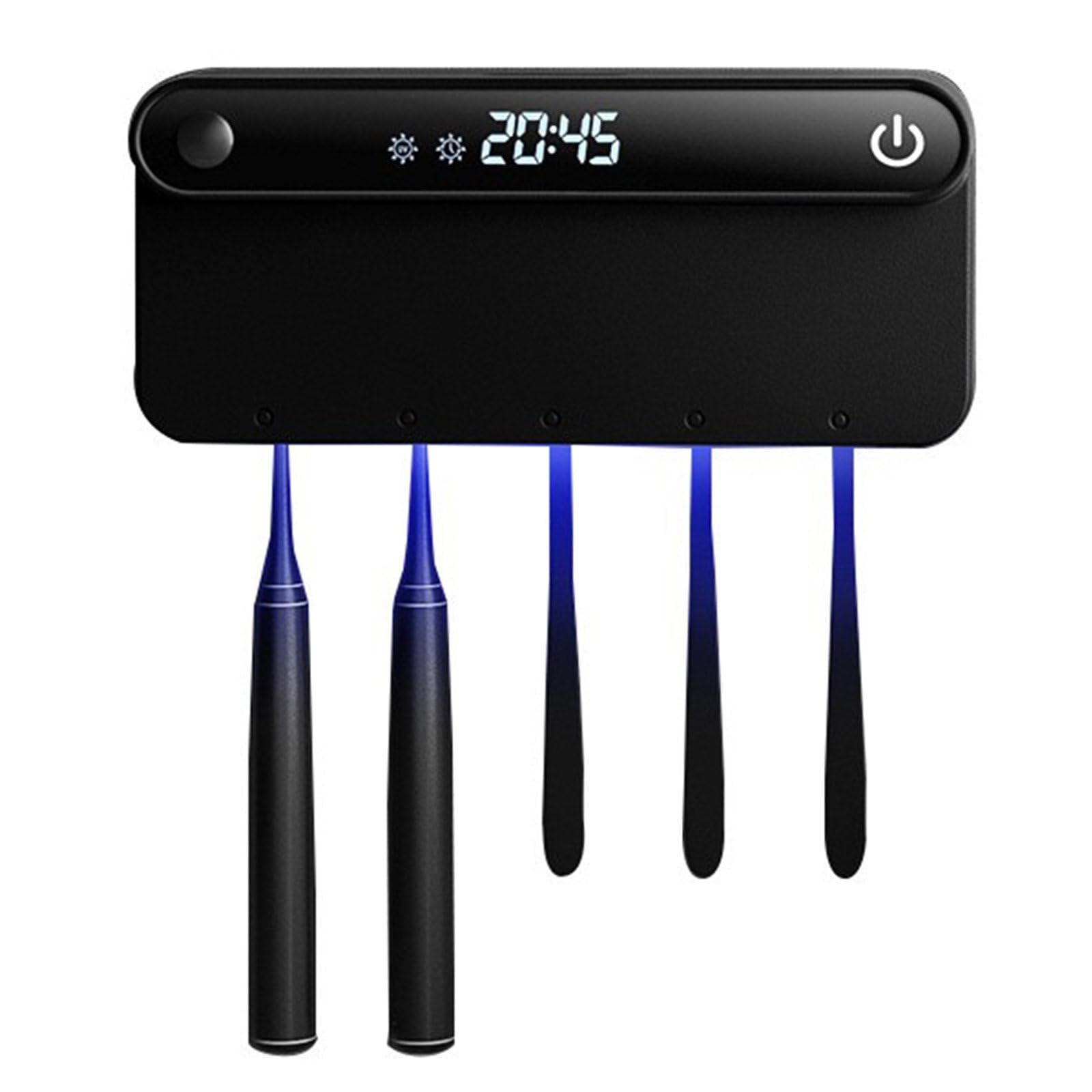 Soporte Inteligente Para Cepillo De Dientes, Temporizador Para Inodoro, Desinfección UV, Soporte Para Cepillo De Dientes, Accesorios De Baño Para El Hogar,Black