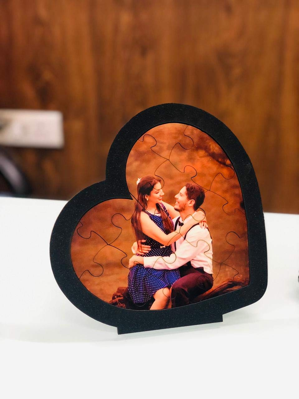 FUN2SHH Personalized Wooden Photo Jigsaw Heart Shape Puzzle - Black (B087GCQW1W) Amazon Price History, Amazon Price Tracker