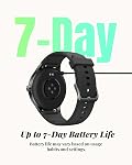 TOOBUR Smart Watch pour les hommes femmes, 40mm HD Smartwatch, Compatible avec Android & iOS, Répondre/faire des appels, surveiller la fidélité avec Step/Calorie/HR Tracker,IP68, Magnifique & Comfy, Cadeau en boîte, Beau pour les hommes, Noir