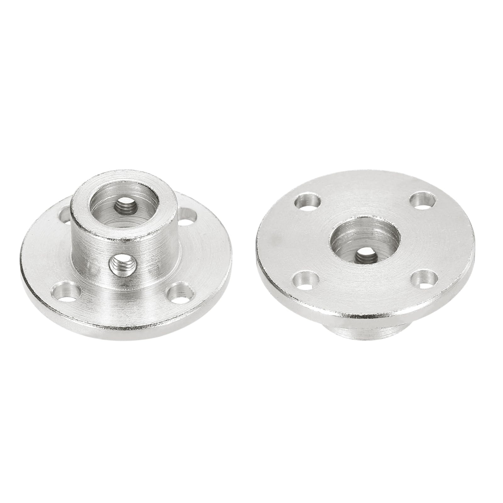 QUARKZMAN 4 Stück Fanschkupplung 10mm Flanschverbinder für Wellenkupplung Flanschmuttern Kupplungszubehör mit Innensechskantschlüssel und Schraube für DIY RC-Modellmotoren, Silber