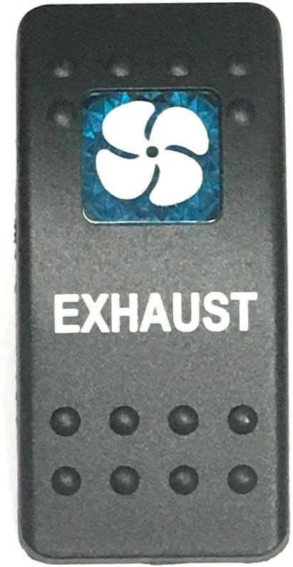 Southern Marine Euro Rocker Switch Cover with Text, Black with Blue Lens. Contura II, Fits Carling, Cole Hersee, Blue seas (Windlass (NO Lens)) : Sports & Outdoors