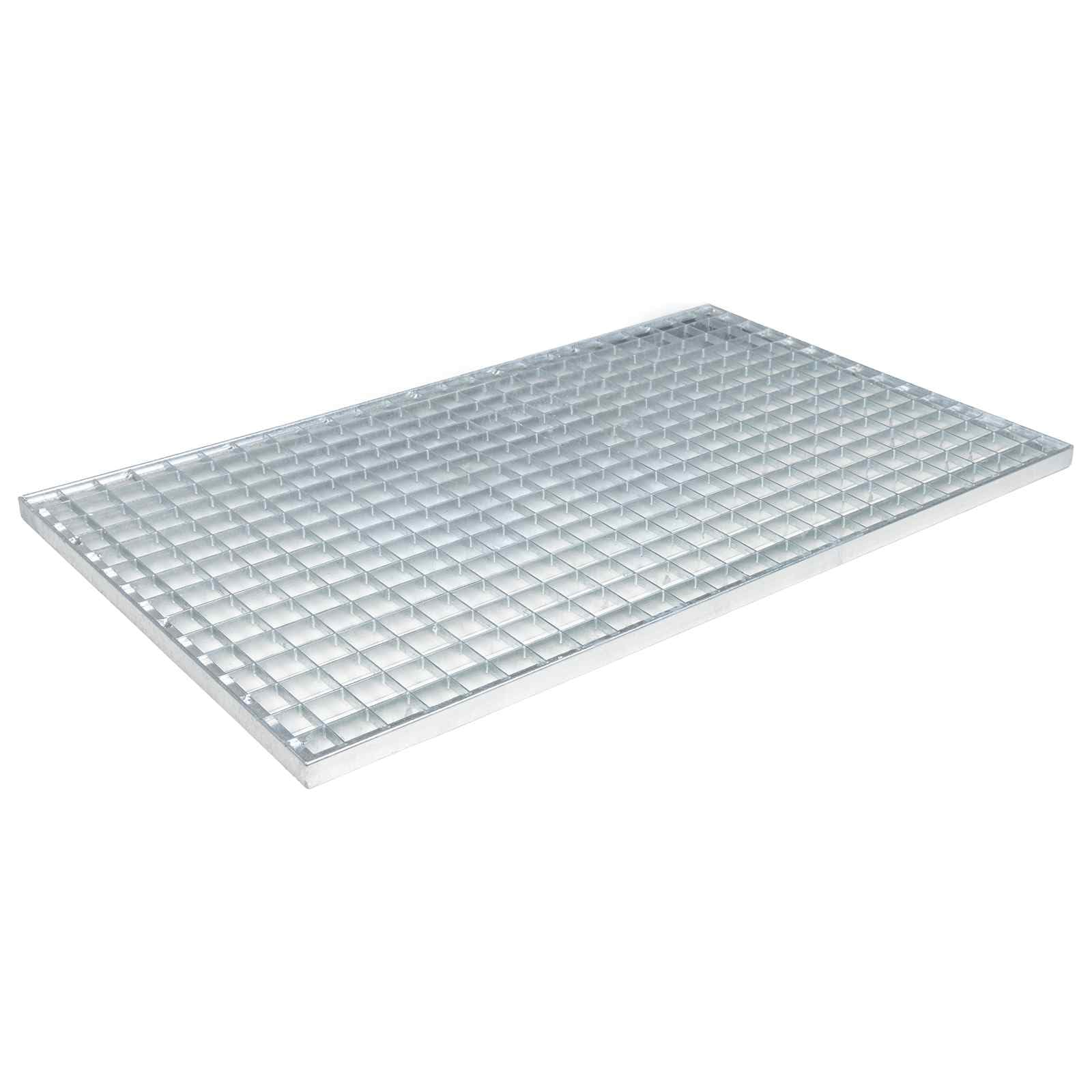 Industrie Gitterrost 80 x 50 x 2 cm aus feuerverzinktem Stahl - Rutschfestes Metallgitter für Hof, Terrasse und Bodenabdeckung