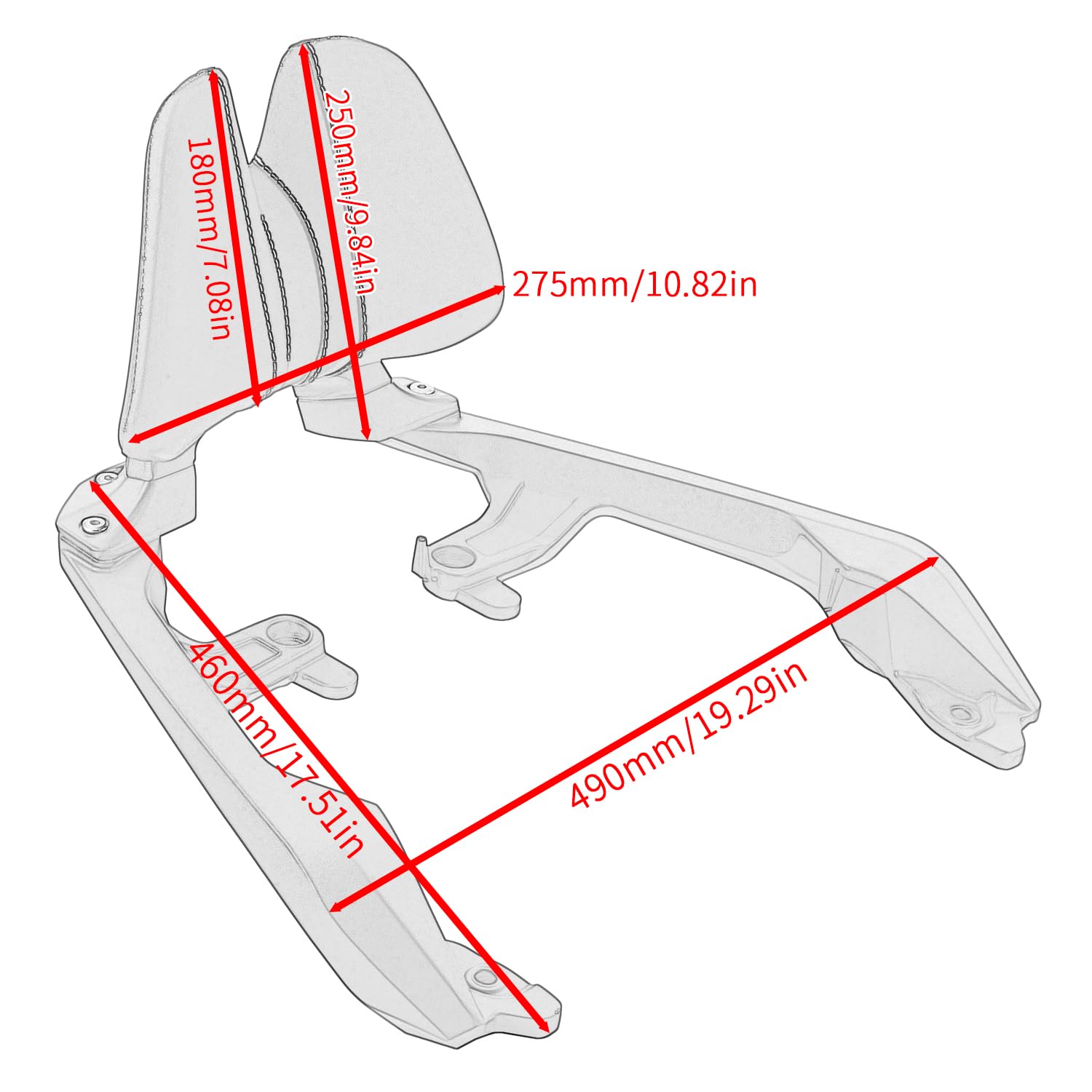 Motorrad Sissy Bar Hinterer Haltegriff Fit für X-ADV750 XADV 750 2025 Rückenlehnengriff Handlauf