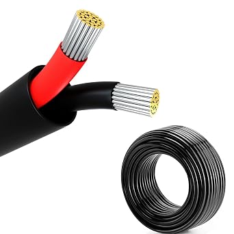 16 Gauge Wire, 2-Conductor Electrical Wire. 16 AWG Stranded Flexible PVC Tinned Copper 16/2Cord Extension Cable is Used for LED Lamp Lighting, Automotive, Speaker, Audio, Power, etc. 33FT - 10M.
