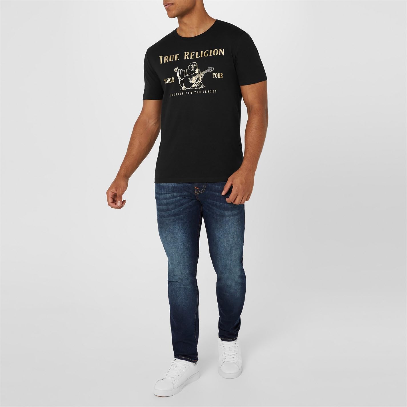 True Religion Men’s Graphic T-Shirt – Short Sleeve Metallic Buddha Tee, Mens T Shirt - Image 2