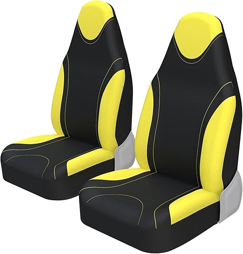 AUTOYOUTH 2 fundas de asiento delantero integradas estilo carreras, tela plana, dos colores de tono, accesorios universales para la mayoría de