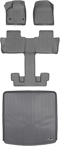 Miniatura 14 de MAXLINER - Juego de tapetes de piso de ajuste personalizado de 3 filas compatibles con Cadillac XT6 2020-2025