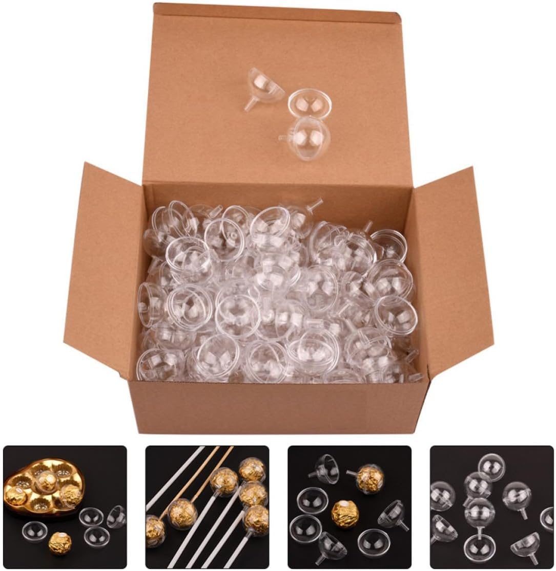 OUNONA 100pcs Plastic Decorative Chocolate Wrapper Balls for Confectionery Products, Practical and Portable Candy Holder Cups for Party and Wedding Decorations
