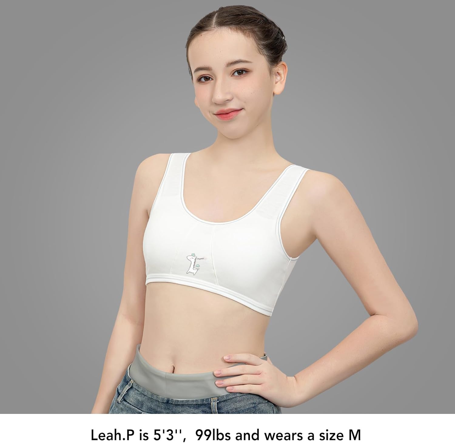 SALIA GIRL Training Bras for Girls Cotton Sport Tank Bralettes with Just Enough Padding 10-12 - Image 4