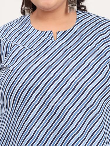 Image of Tissu Women's Plus Size Pure Cotton Red Asymmetrical Top with Trouser Co-ord Set