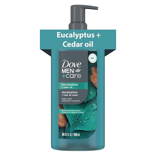 DOVE MEN Moisturizing Body Wash Eucalyptus + Cedar Oil 26oz