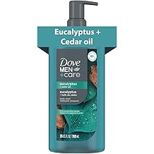 DOVE MEN Moisturizing Body Wash | #1 Dermatologist Body Wash for Men, Sulfate Free, Paraben Free, &amp; Dye Free | Eucalyptus + Cedar Oil, 26oz