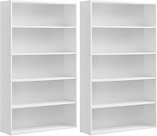 VASAGLE Set of 2 Bookshelves, 30 Inches Wide, 5-Tier Open Bookcases with...