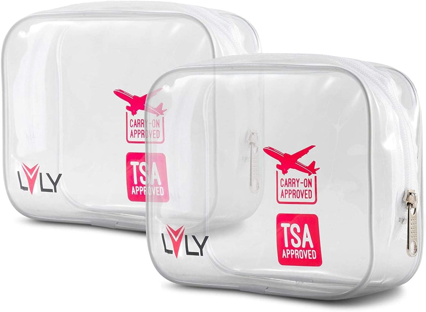 TSA Approved Quart Size Toiletry Bag - Clear for Travel Size Toiletries Shaving Kit or Makeup and Cosmetic Accessories - For Women or Men by LVLY