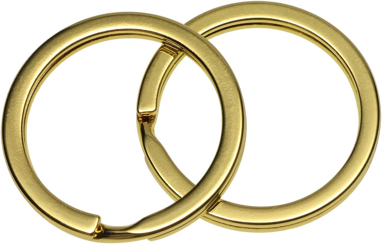 Shapenty Gold Metal Key Rings Flat Split Key Chain Part Connector Keyring Clip Keychain Clasp Holder for DIY Craft Project and Home Car Keys Organization, 2 Pack (Gold) at  Women’s Clothing store