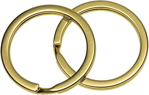 Vista 2 de Shapenty Llaveros de metal dorado con división plana, conector de pieza de llavero con clip para llavero para proyectos de manualidades