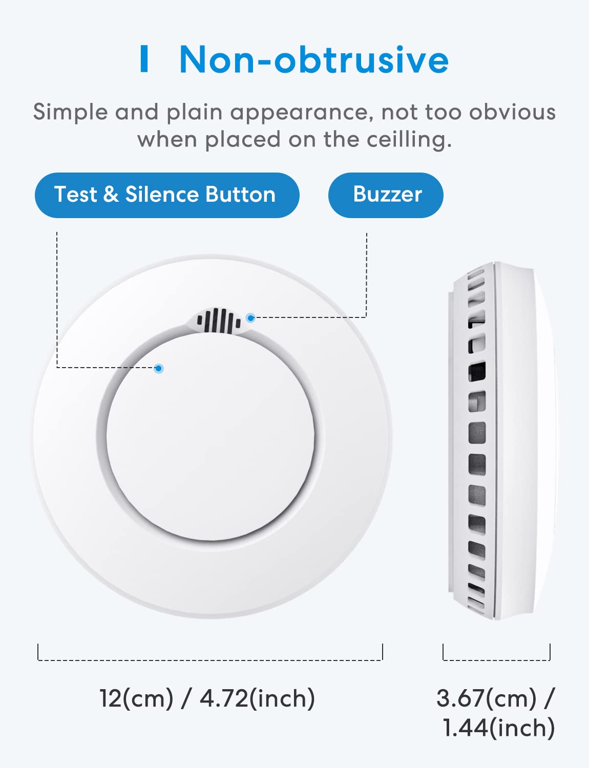 Inteligentny czujnik zemsty 3 szt. czujka ognia, Wi-Fi, czujnik dymu z koncentratorem, działa z Apple HomeKit, nadaje się do sypialni, czujnik pożaru z wyłącznikiem wyciszającym i funkcją autotestu