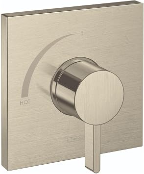 hansgrohe Ecostat Square Modern Pressure Balance Shower Valve Trim in Brushed Nickel, 15724821
