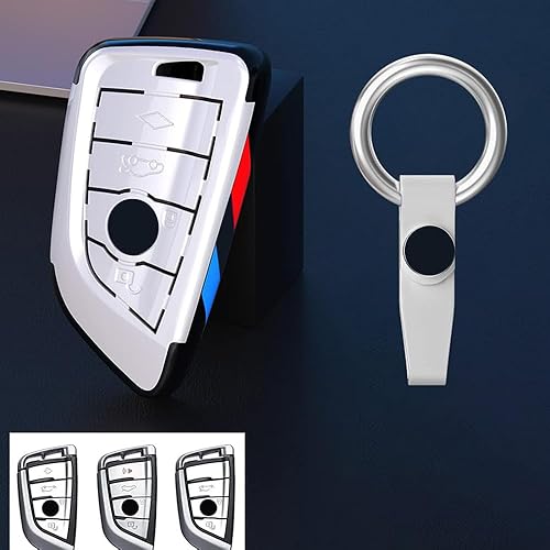 Miniatura 10 de Funda protectora para llave remota inteligente, compatible con BMW 2, 5, 6, 7, X1, X2, X3, X5, X6, Series con llavero