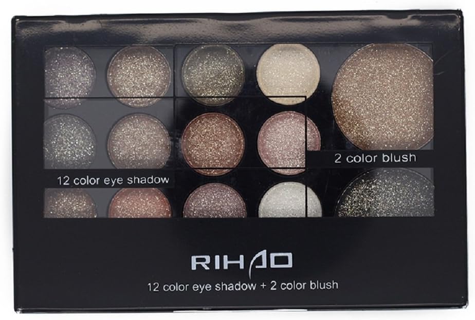 Professional 14 Warm Color Eyeshadow with 2 Colors Blush &Brush and Mirror Palette Neutral Nude Eye Shadow Giltter Cosmetic Wholesale Makeup Palette Set