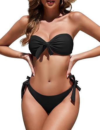 Women Strapless Bikini Sets Bandeau Two Piece Swimsuit