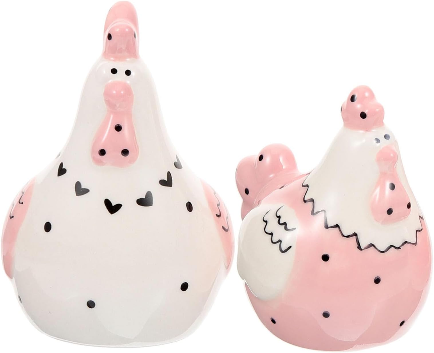 2Pcs Ceramic Salt Shaker Hen Chicken Shape Pepper Shaker