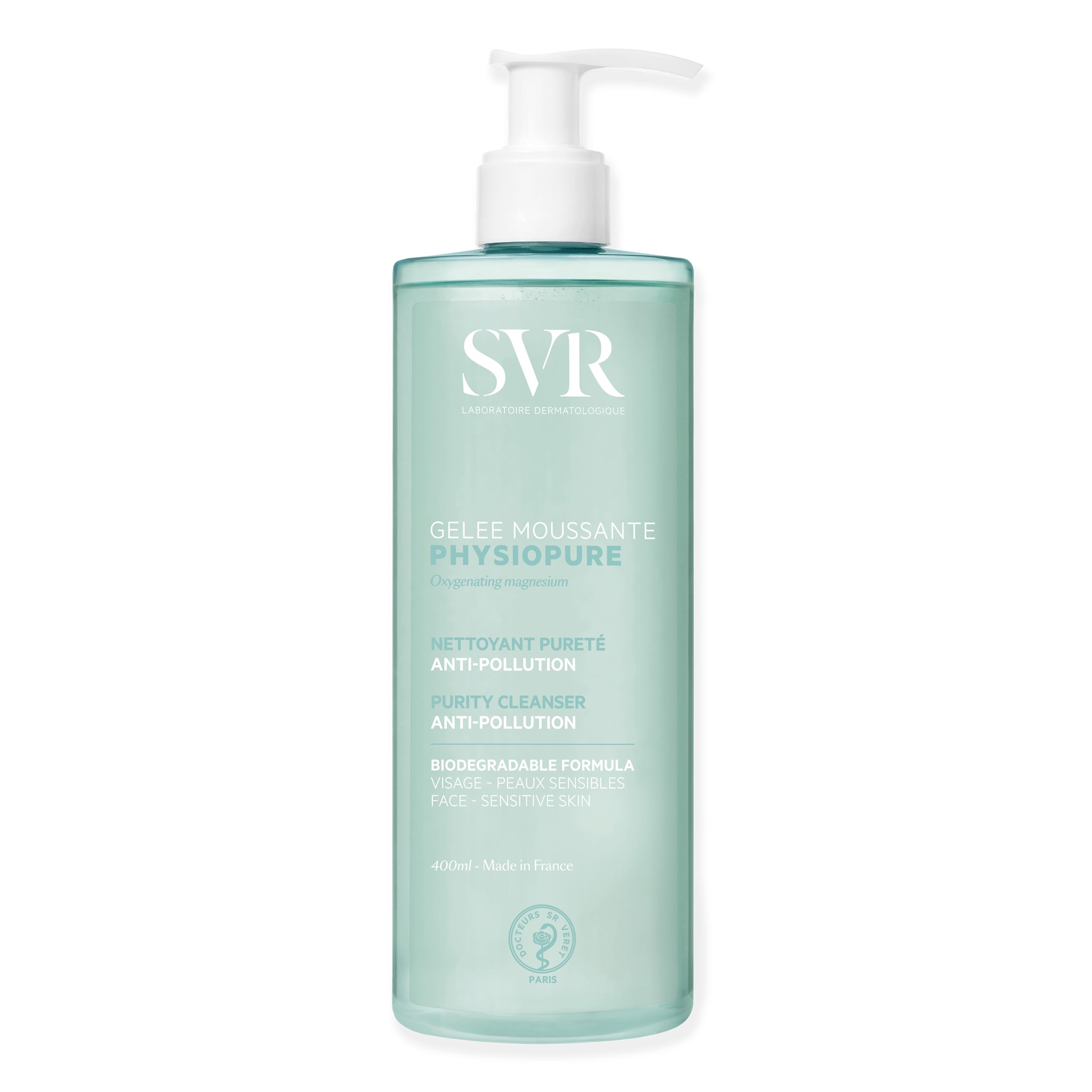 SVR PHYSIOPURE Foaming Face Gel/Make Up Remover with Oxygenating Magnesium for Normal to Balanced Skin 11-Ingredient Minimalist Formula