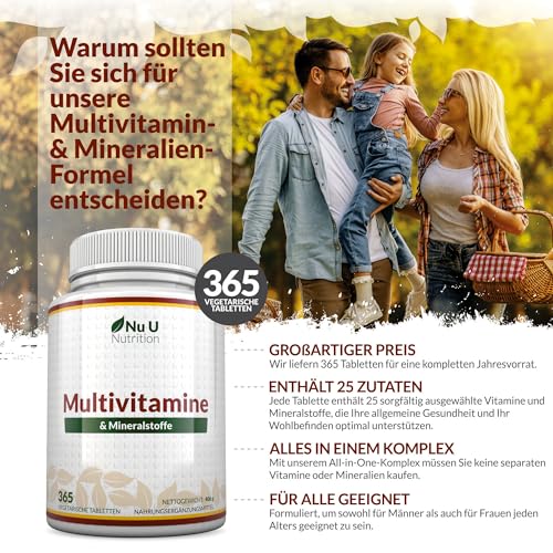 Multivitamin-Tabletten von Nu U Nutrition