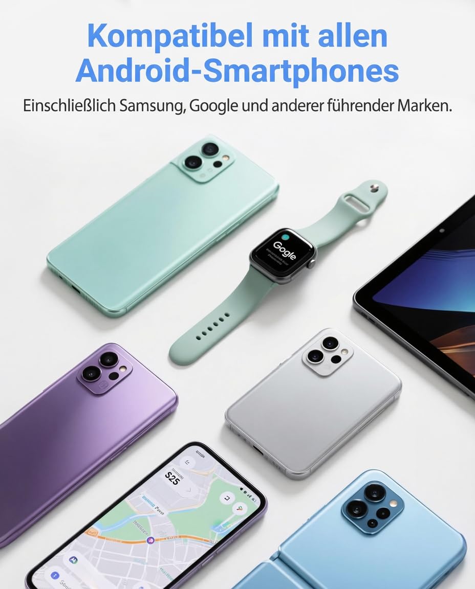 (2er-Set) GPS Tracker für Kinder Android, kompatibel mit Google Find Hub, ohne ABO, Bluetooth Tracker mit Silikonhülle & Sicherheitsnadel für Kleidung, Rucksack & Schule