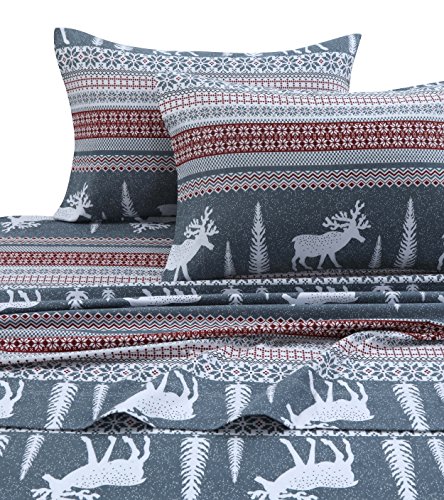 Free Shipping Over $50 Tribeca Living WIRE170SHEETKI Winter Reindeer Flannel Deep Pocket Sheet Set, King Up To 40% OFF Tribeca Living WIRE170SHEETKI Winter Reindeer Flannel Deep Pocket Sheet Set, King