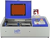 Vista 1 de Monport 40W 2.0 Laser Engraver (8" X 12"), Lightburn Compatible CO2 Laser Engraver & Cutter with Adjustable Laser Head, Air Assist, Red Dot