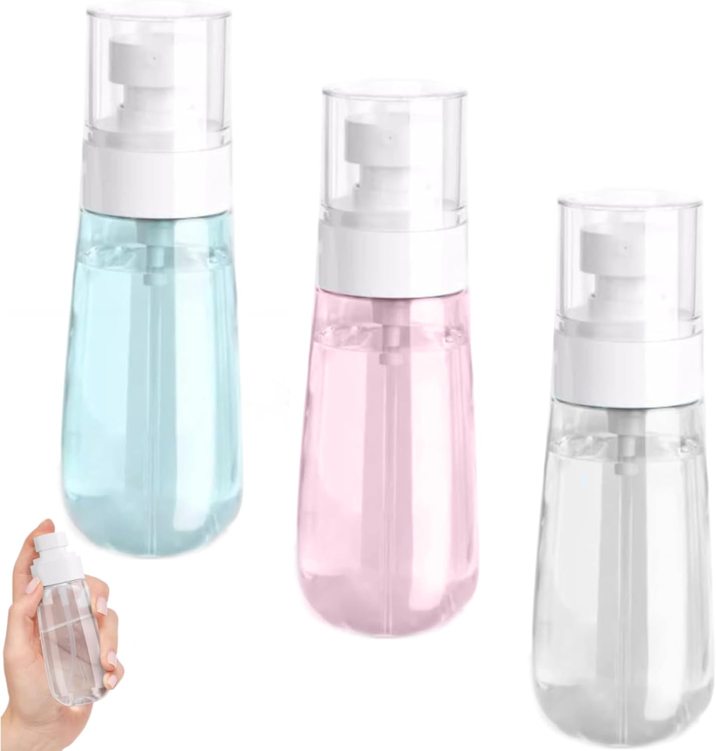 3 STKS Spuitflessen, 100 ml Lege Fijne Mist Spray Fles, Hervulbare Travel Containers MET Lekvrij Deksel voor Parfum Essentiële Oliën Toners.