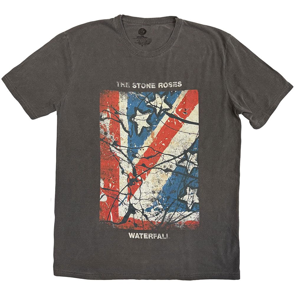 Rock Off officially licensed products The Stone Roses Waterfall Jumbo Print Stone Wash T Shirt XXL
