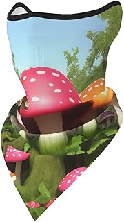 Brightly Colored Mushrooms Pattern Bandana Balaclava Half Face Mask Shield Head Hair Scarf Neck Gaiter Hat