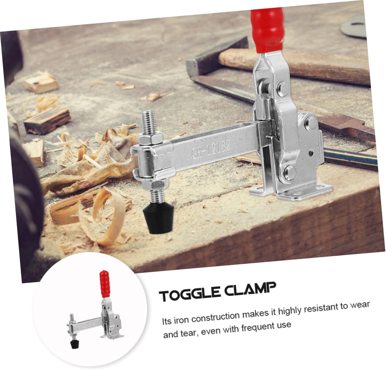 LIFKOME 2pcs Iron Axial Jig Woodworking Toggle Clamps Tips Fixed Clamp for Desktop Welding Work