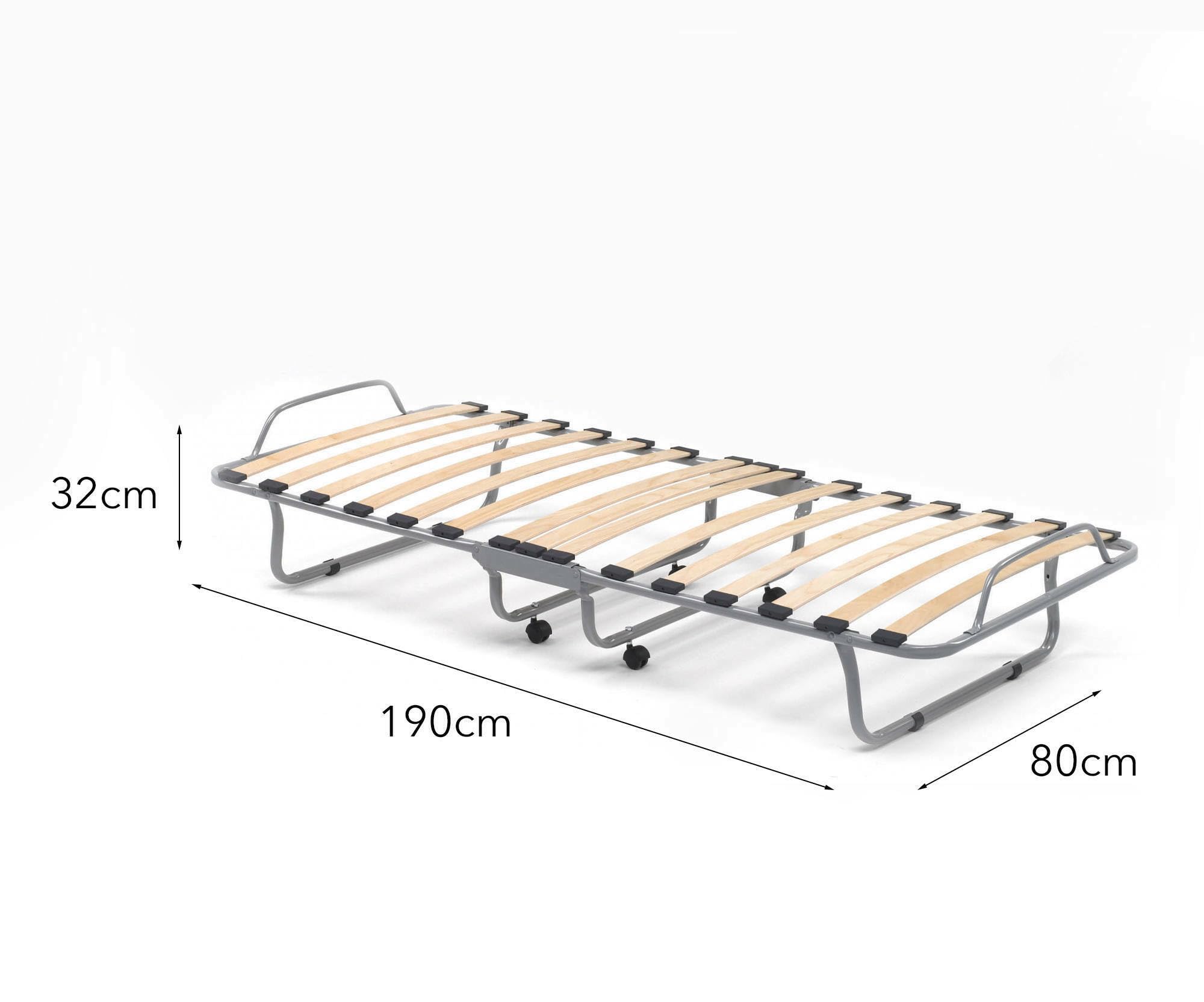 Talamo Italia-Letto Priscilla, Brandina Singola Ortopedico e Pieghevole, 100% Made in Italy, con Materasso Cm 80x190 Incluso, Azzurro