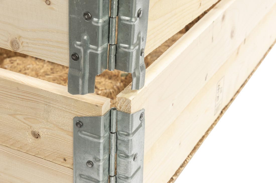 Rehausse-Palette en Bois avec Charnières | Cadre Palette | Stabilise les marchandises sur la palette | Bac Potager surélevé, 3x 120x80x20cm