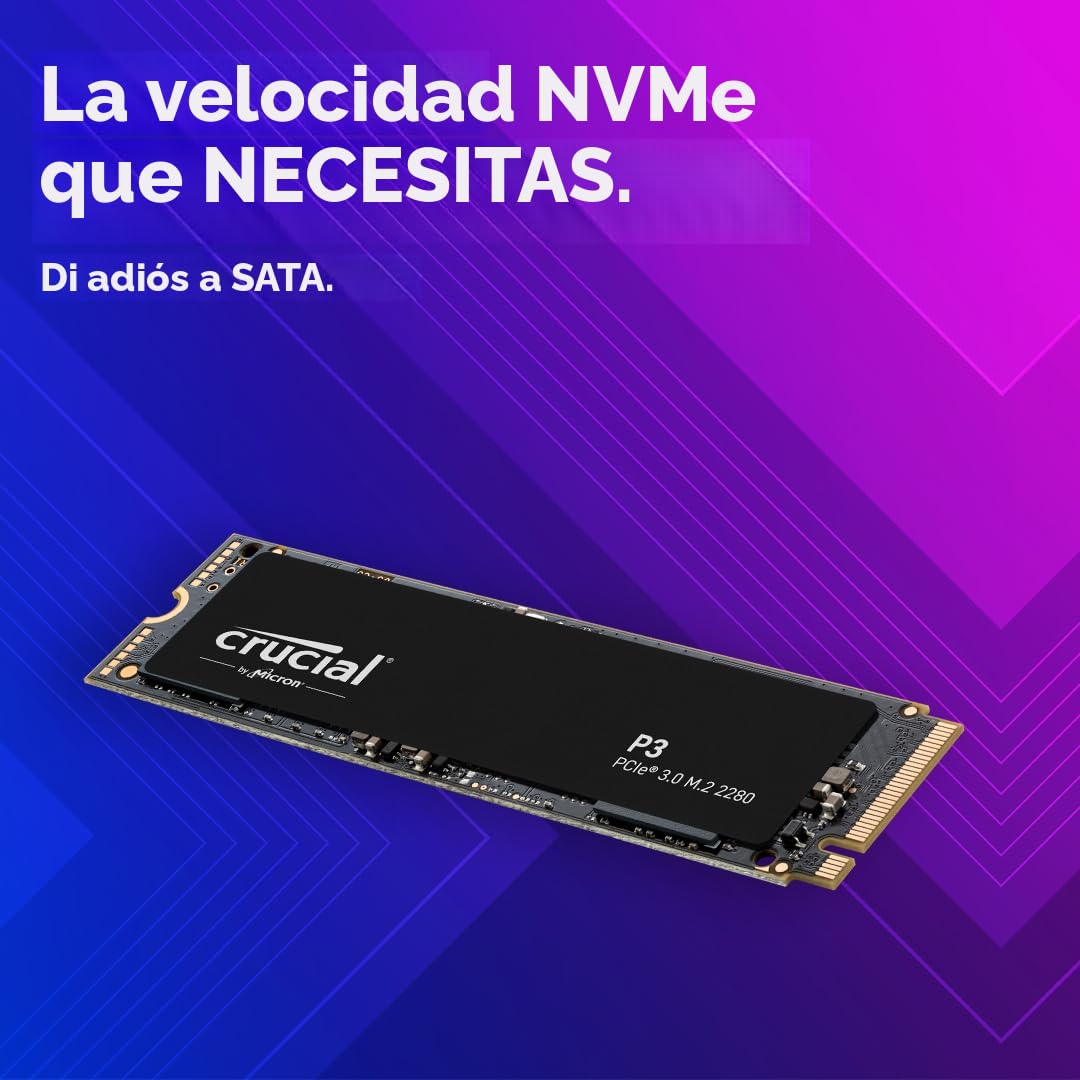 Amazon.com: Crucial P3 PCIe Gen3 NVMe 1TB SSD, hasta 3,500MB/s de